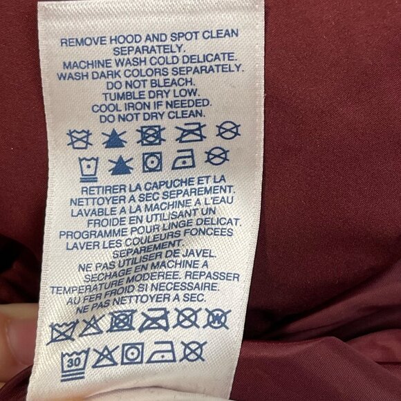 NWOT Lands End Winter Long Down Faux Fur Hood Coat Jacket Deep Claret Large NWOT - Picture 6 of 9